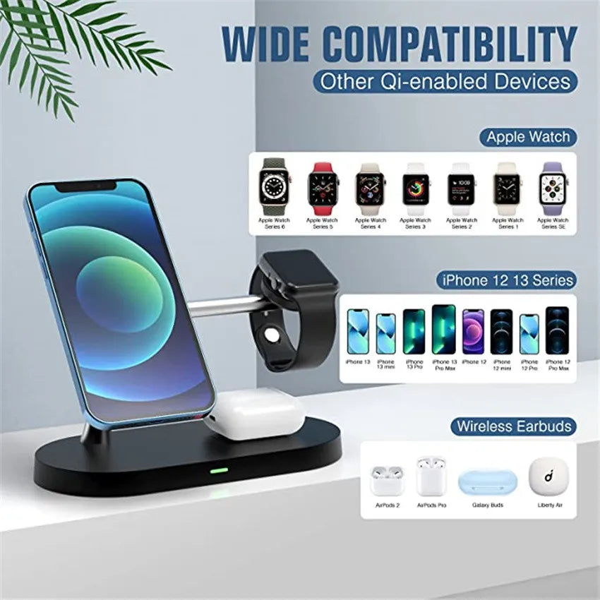 3 in 1 macsafe Magnetic Wireless Charger Stand for iPhone 15 14 13 Pro Max Apple Watch 8 7 Airpods Pro 2 3 Fast Charging Station - Best Electrical Accessories