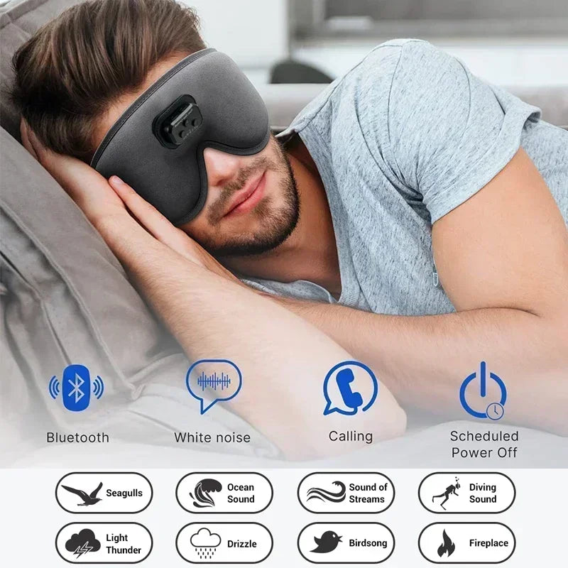 Sleep Headphones White Noise Cancelling HD 3D Bluetooth 5.2 Silk Sleeping Eye Mask Auto Shut Off 100% Blackout Sleep Eye Covers - Best Electrical Accessories