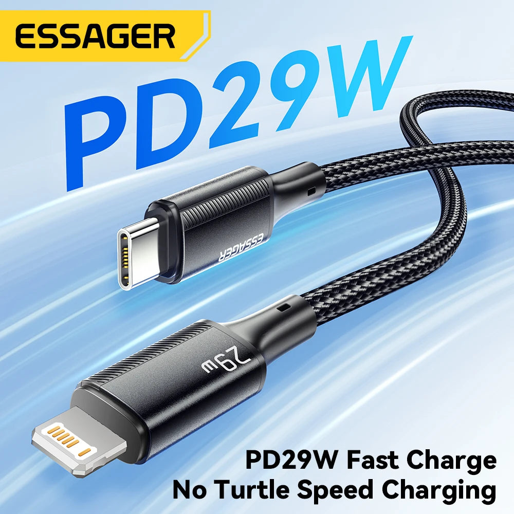 Essager USB C Cable For iPhone 14 13 12 11 Pro Max Xs 8 Plus iPad Macbook Wire 29W PD Fast Charging Type C To Lighting Data Cord - Best Electrical Accessories