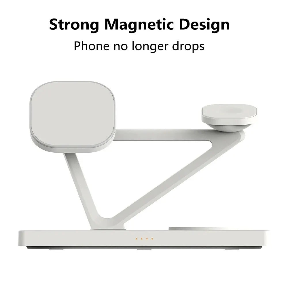 5 In 1 Magnetic Wireless Charger Stand for iPhone 14 13 12 X Samsung Apple Galaxy Watch 15W - Best Electrical Accessories