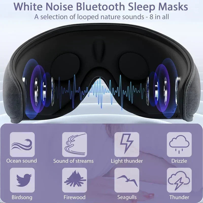 Sleep Headphones White Noise Cancelling HD 3D Bluetooth 5.2 Silk Sleeping Eye Mask Auto Shut Off 100% Blackout Sleep Eye Covers - Best Electrical Accessories