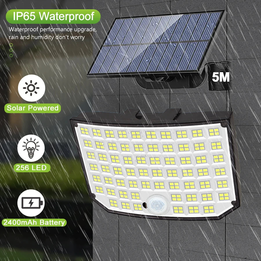 Solar Outdoor Light – Super Bright LED with Motion Sensor &amp; Waterproof 3 Modes