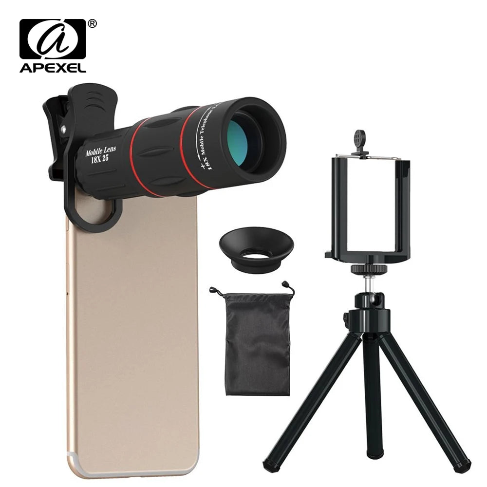 APEXEL 18X Telescope Zoom lens Monocular Mobile Phone camera Lens for iPhone Samsung Smartphones for Camping hunting Sports - Best Electrical Accessories