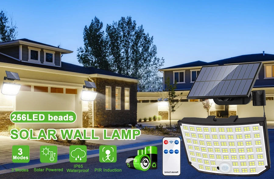 Solar Outdoor Light – Super Bright LED with Motion Sensor &amp; Waterproof 3 Modes