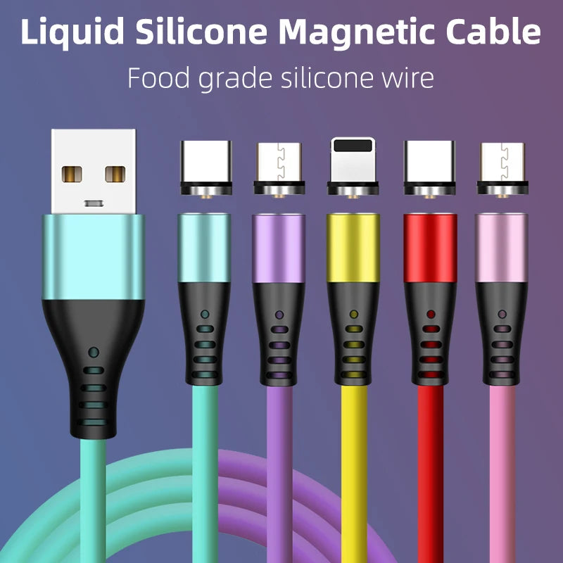 CQXSMAX Liquid Silicone Magnetic Charging Cable Micro USB Type C for Samsung Xiaomi Huawei Magnetic Cable For iPhone 11 12 Pro - Best Electrical Accessories