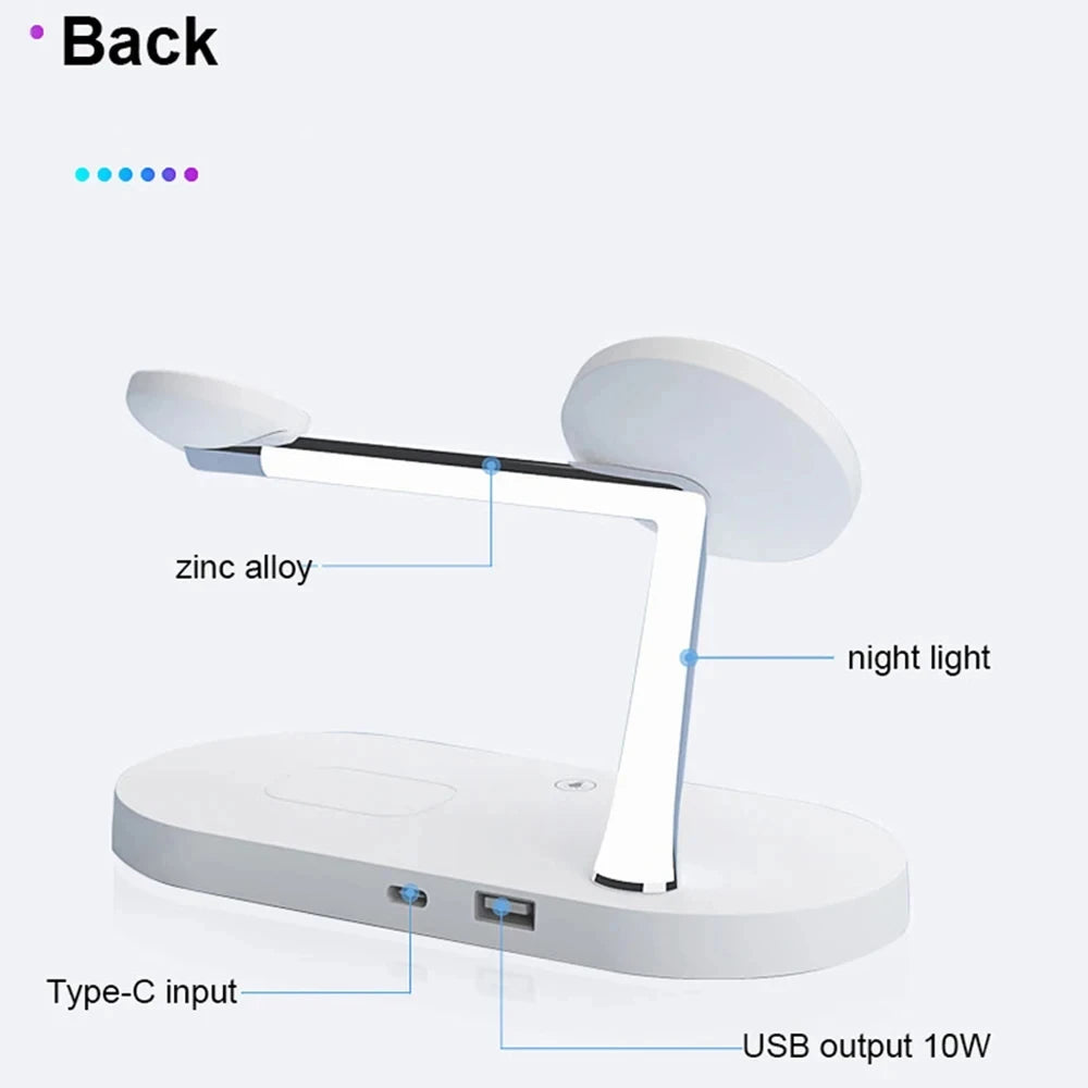 5 in 1 Magnetic Wireless Charger 30W Fast Charging Station Stand For Iphone Pro Max/Apple Watch/Airpods Pro with Led Night Light - Best Electrical Accessories
