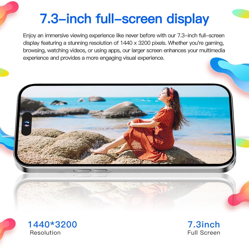 Original For Brand Smartphone 7.3 inch New XS15 Ultra Full Screen 4G 5G Cell Phone 8000mAh Mobile Phones Global Version