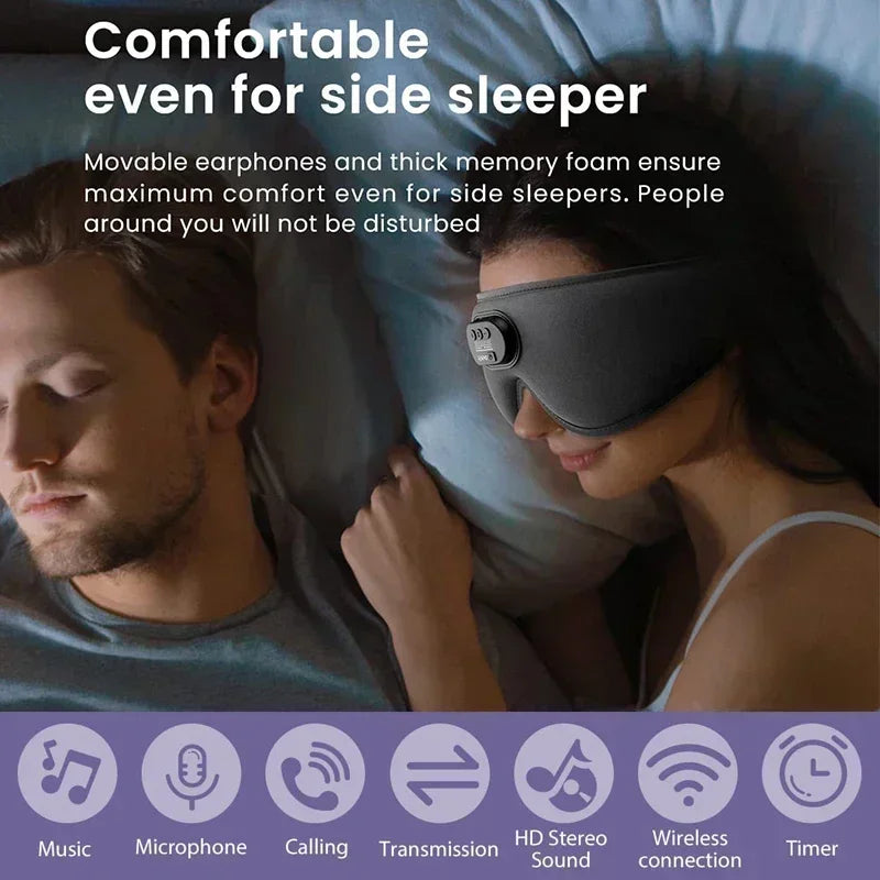 Sleep Headphones White Noise Cancelling HD 3D Bluetooth 5.2 Silk Sleeping Eye Mask Auto Shut Off 100% Blackout Sleep Eye Covers - Best Electrical Accessories