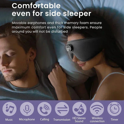 Sleep Headphones White Noise Cancelling HD 3D Bluetooth 5.2 Silk Sleeping Eye Mask Auto Shut Off 100% Blackout Sleep Eye Covers - Best Electrical Accessories