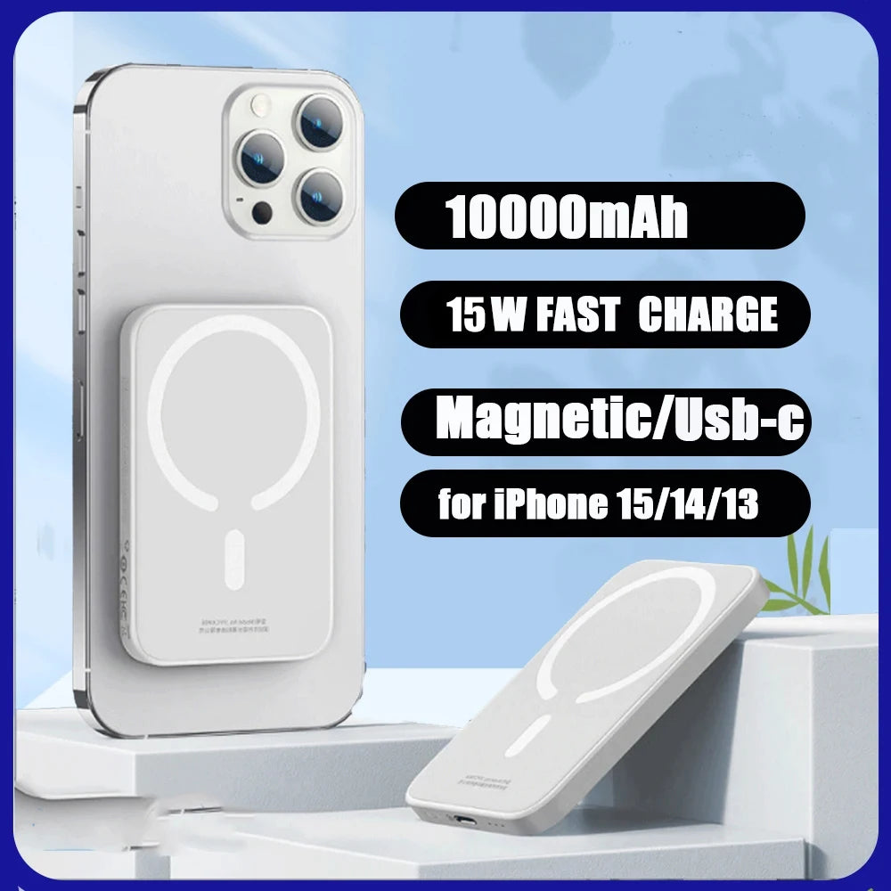 20W Magnetic Wireless Power Bank 10000mAh USB-C For iPhone Xiaomi Samsung MagSafe Fast Charging External Auxiliary Battery Pack - Best Electrical Accessories