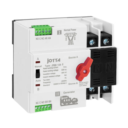 JOTTA 2P 100A 220V Mini ATS Automatic Transfer Switch Electrical Selector Switches Dual Power Switch