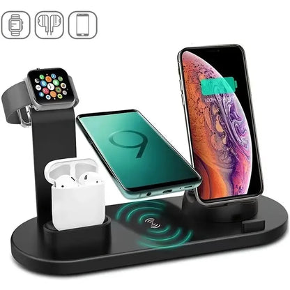 5 In 1 Wireless Charger Stand Pad For iPhone 15 14 13 12 11 X Apple Watch Airpods Desk Phone Chargers Fast Charging Dock Station - Best Electrical Accessories