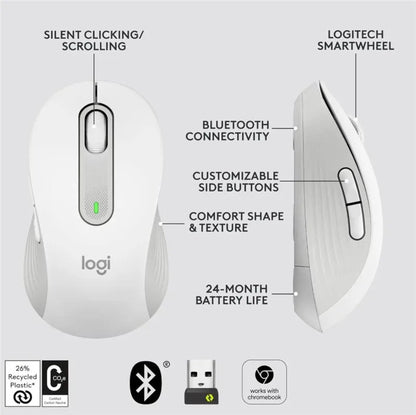 Logitech M650 / M650L Wireless Bluetooth Mouse Silent Office Laptop Mice For PC/Mac/Multi-Device Right Hand Mouse