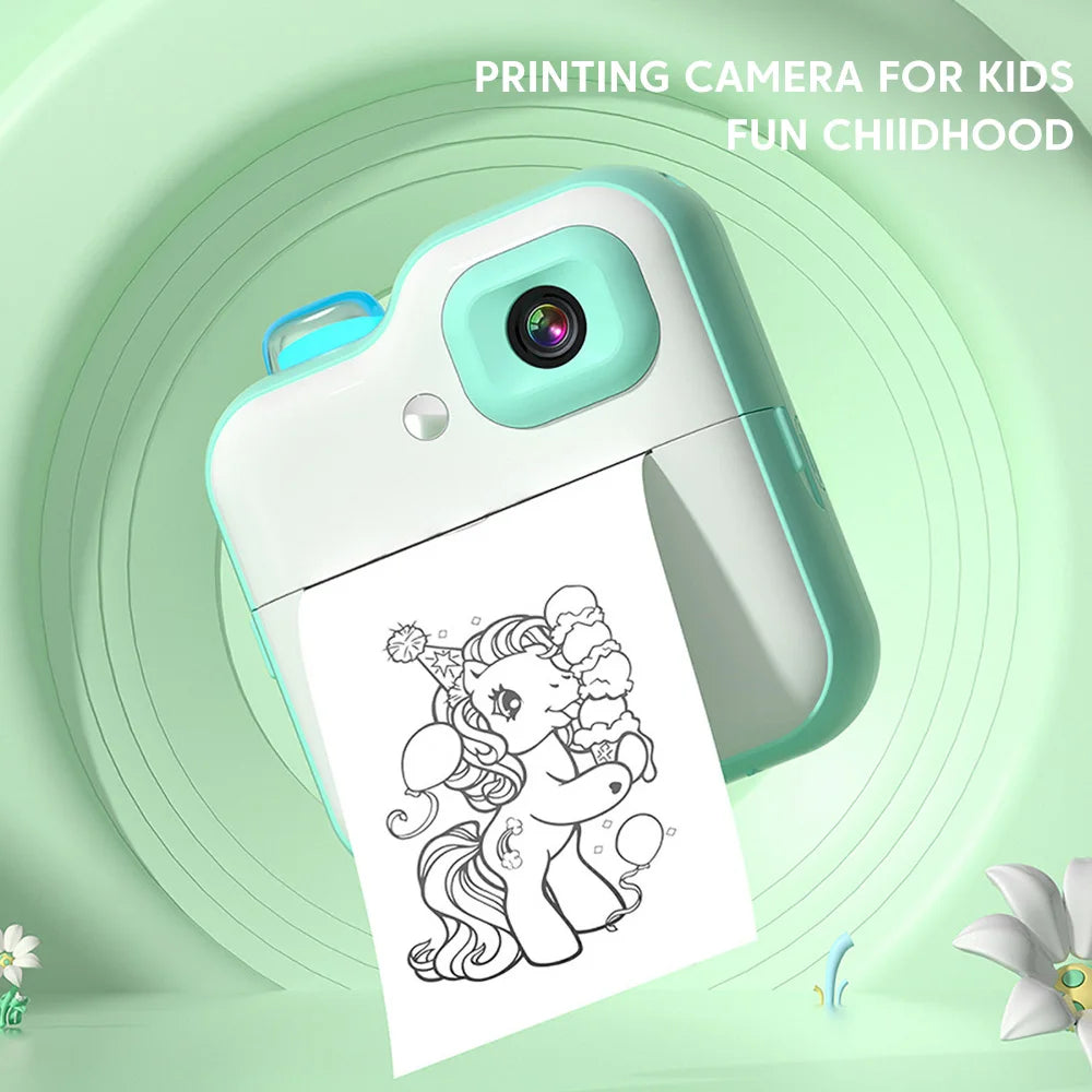 Children Digital Cameras Video Print Instant Photo Camera for Kids Mini Thermal Printer Birthday Gift Toys for Girls Boys - Best Electrical Accessories