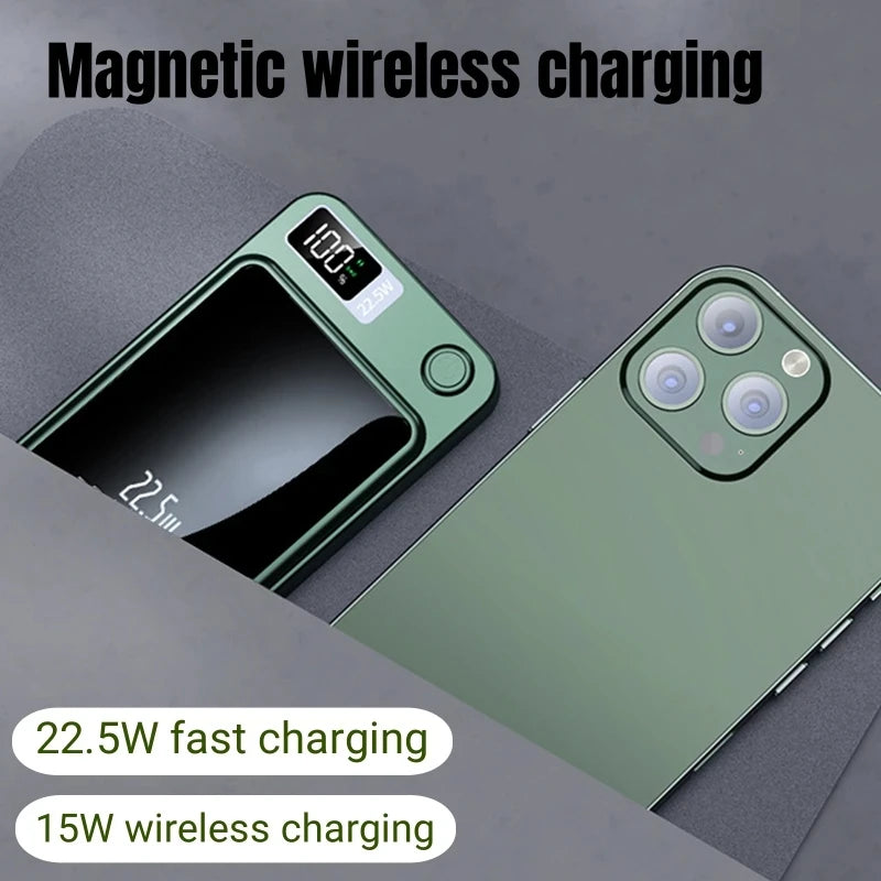 100000mAh Wireless Magnetic Mini Power Bank Magsafe Fast Charging Light And Thin Portable Waterproof Free Shipping For Iphone - Best Electrical Accessories