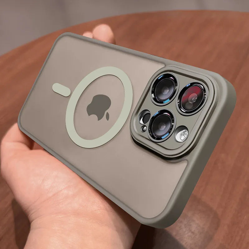 Luxury Matte Armor For Magsafe Magnetic Wireless Charging Case For iPhone 11 12 13 14 15 16 17 Air Pro Max Plus Shockproof Cover JA Store