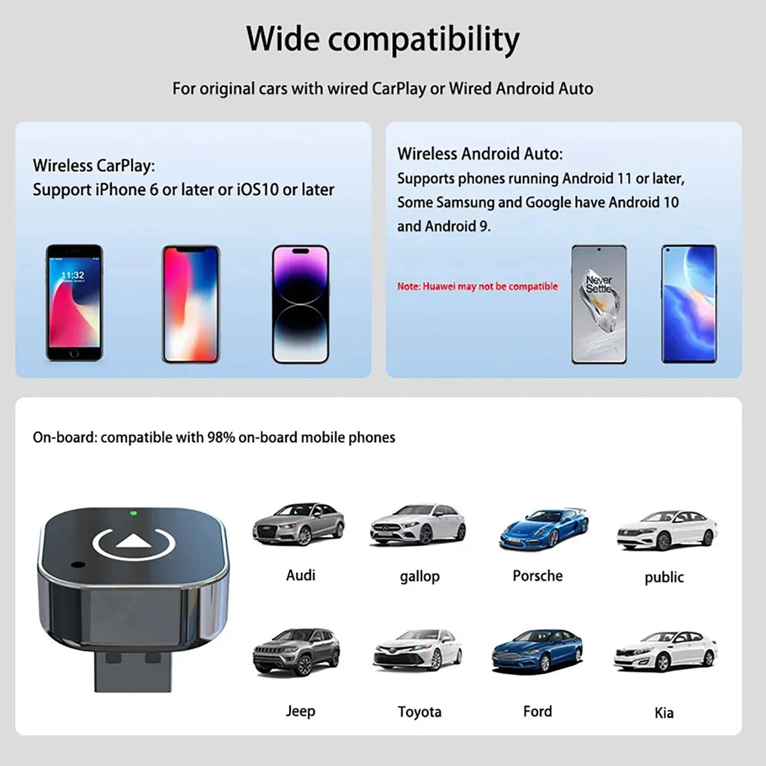 Pionray 2-in-1 Wireless CarPlay &amp; Android Auto Adapter – AI Smart Box for All Cars – Universal Compatibility with Seamless Wirel Best Electrical Accessories