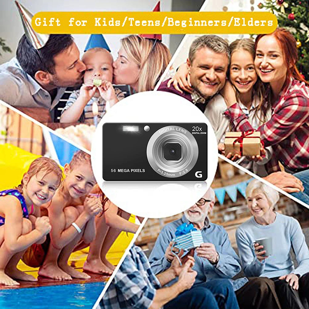 Portable 4K HD Digital Camera 56MP Self Timer Video Camera 2.7 Inch LCD Auto Focus 20x Zoom Video Camcorder Anti-Shake - Best Electrical Accessories