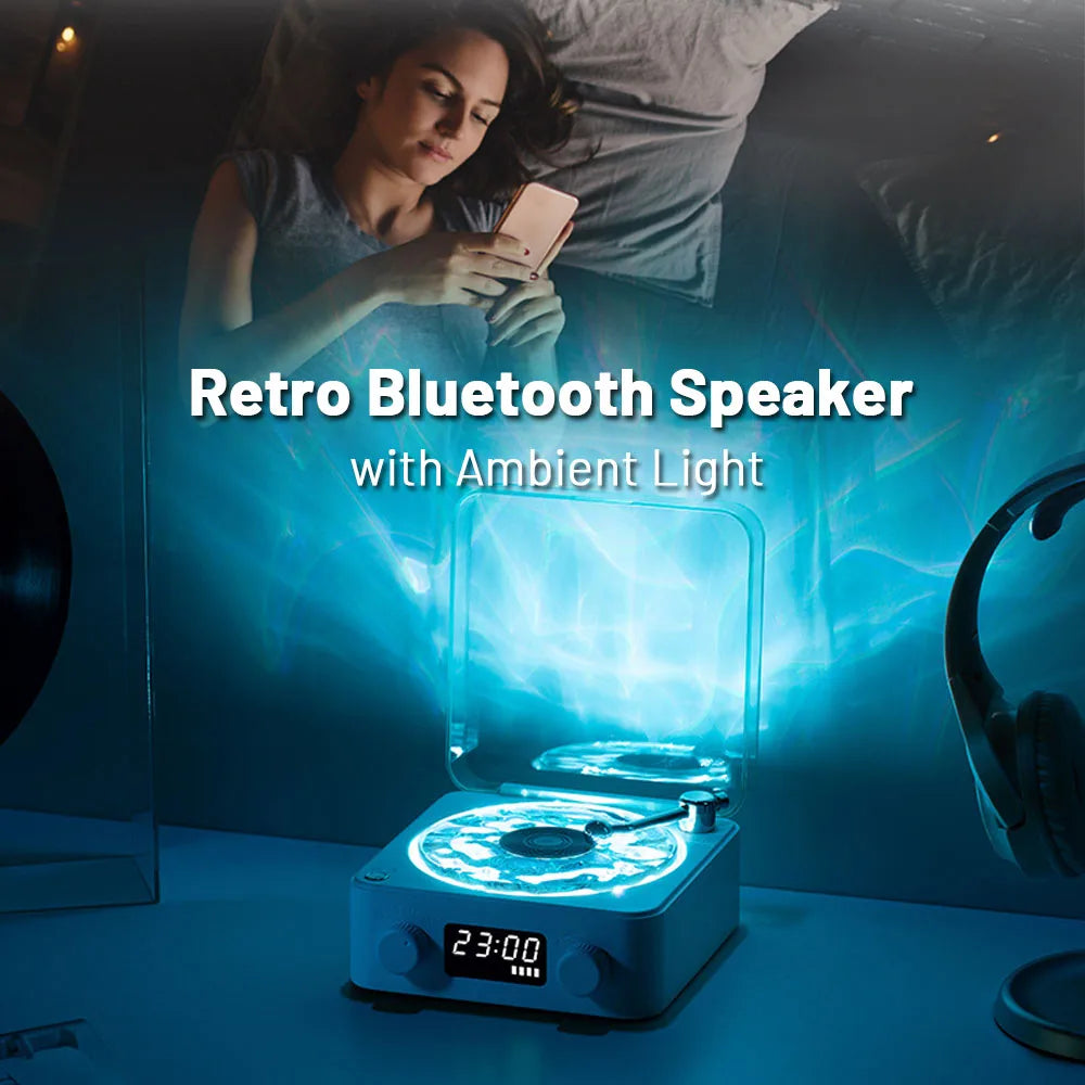 Mini Retro White Noise Bluetooth Speaker Portable Vintage Sleep Aid Bluetooth Speaker Subwoofer with RGB Light Support TF Card - Best Electrical Accessories
