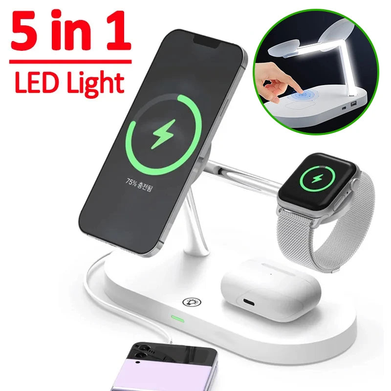 3 in 1 macsafe Magnetic Wireless Charger Stand for iPhone 15 14 13 Pro Max Apple Watch 8 7 Airpods Pro 2 3 Fast Charging Station - Best Electrical Accessories
