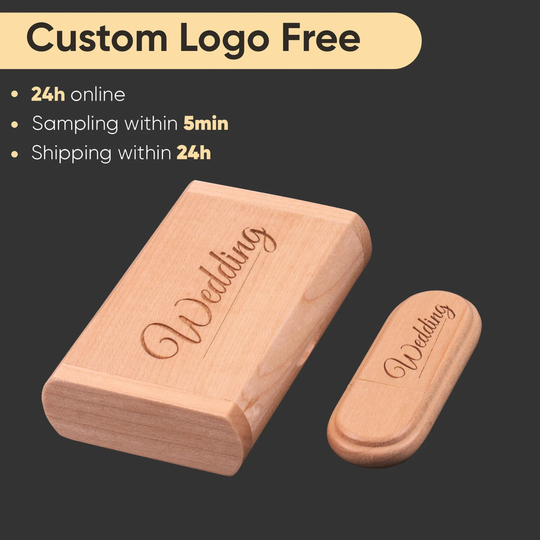 USB3.0 Free Custom Logo USB 3.0 Flash Drive 128GB Wooden Box Pen Drive 64GB Beech Memory Stick Wedding Gift Pendrive 32GB U Disk