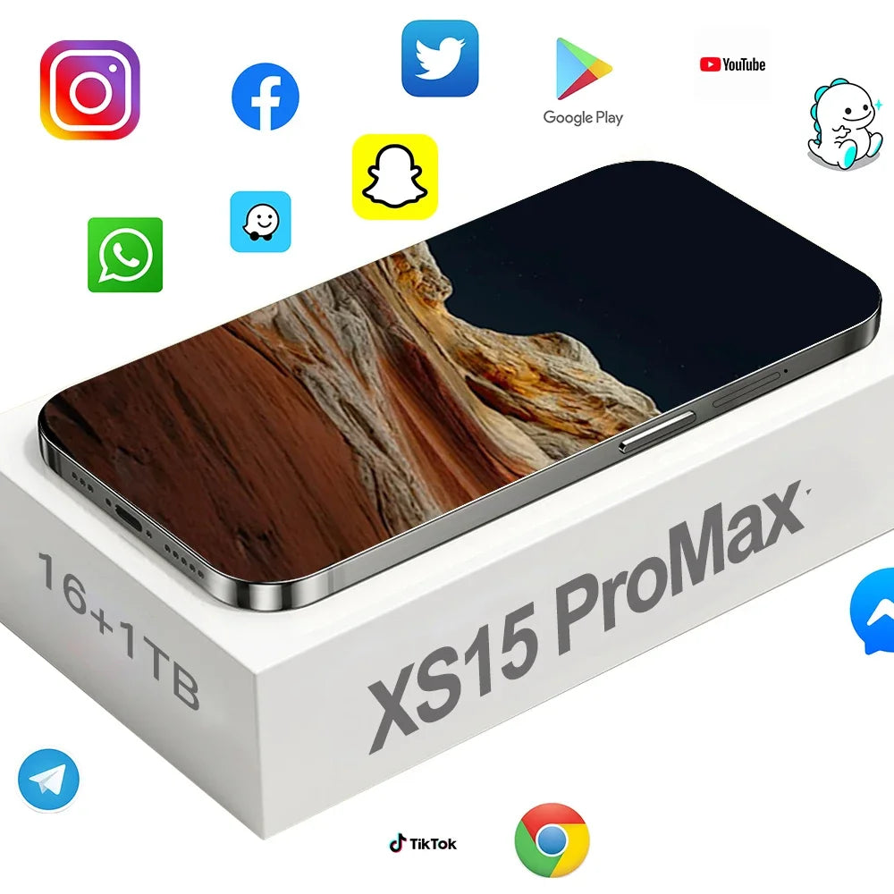 Original For Brand Smartphone 7.3 inch New XS15 Pro Max Full Screen 4G 5G Cell Phone 7800mAh Mobile Phones Global Version