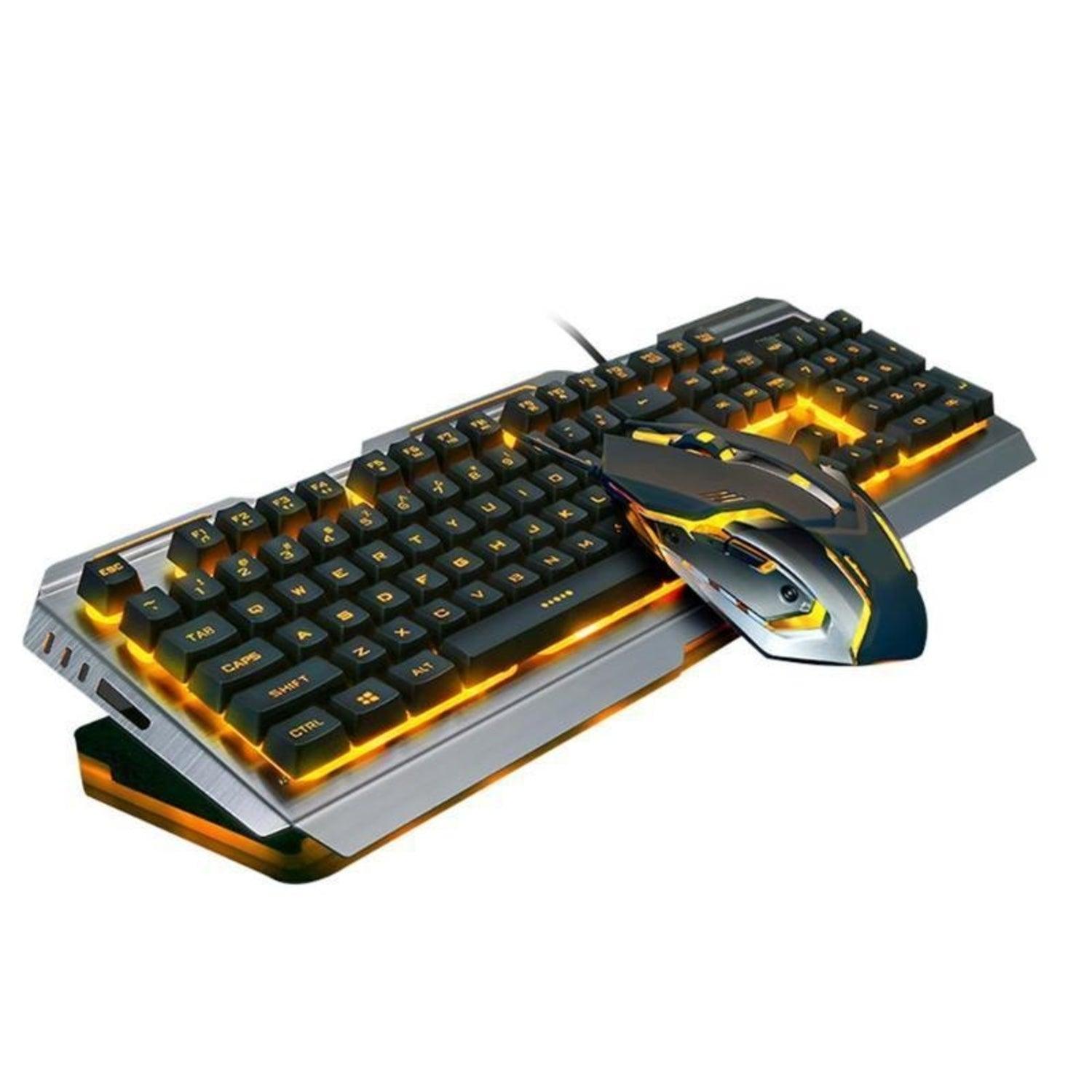 Ninja Dragons Tungsten Gold Metal Frame Gaming Keyboard and Mouse Set - Best Electrical Accessories