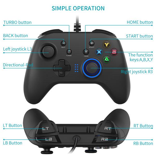 Wired Gaming Controller Joystick Gamepad with Dual-Vibration - Best Electrical Accessories