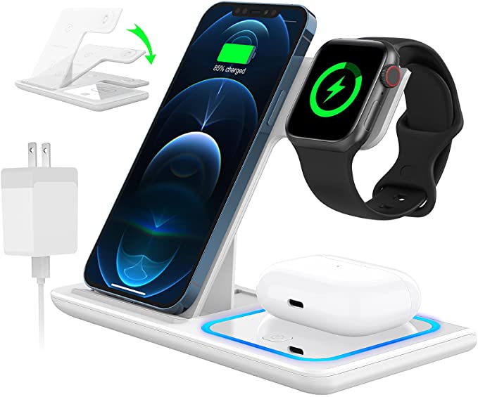 Foldable Wireless Charger 3 in 1, for iPhone, Watch and AirPods - Best Electrical Accessories