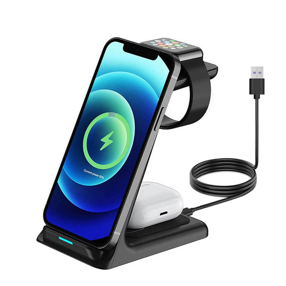 3 in 1 Wireless Charger for iPhone, Apple Watch and Airpods - Best Electrical Accessories