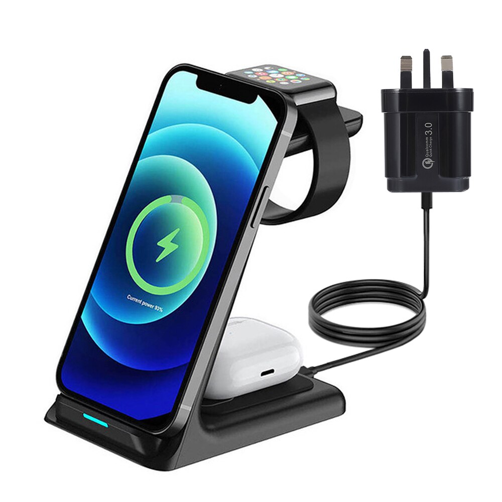 3 in 1 Wireless Charger for iPhone, Apple Watch and Airpods - Best Electrical Accessories